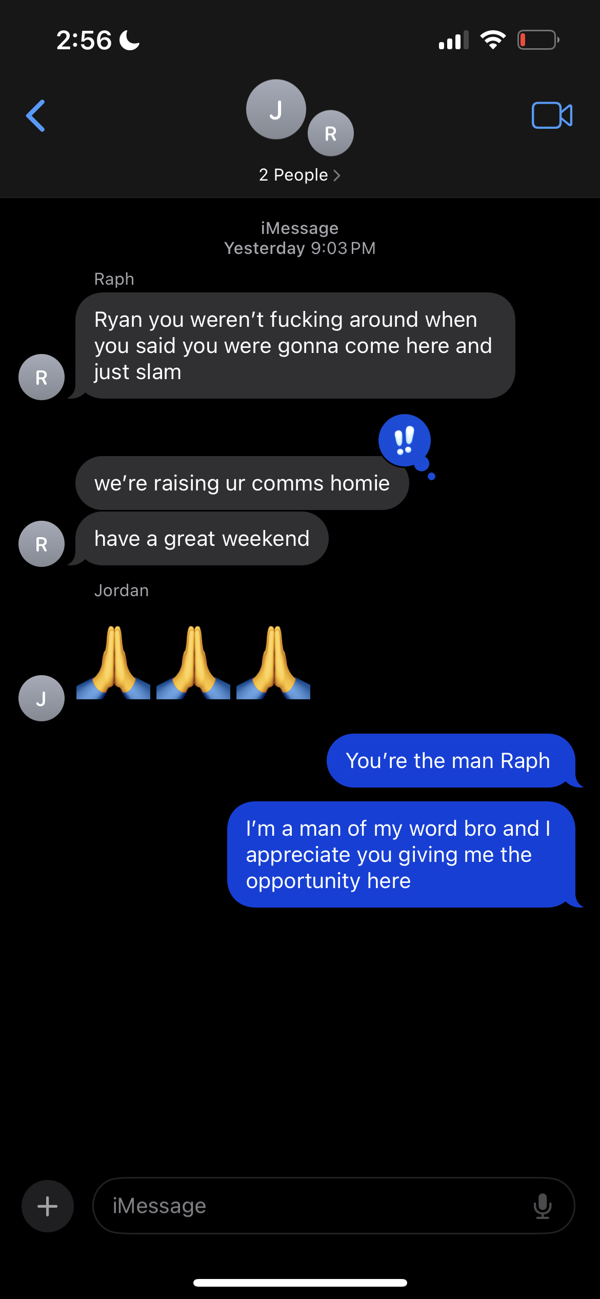 Agency founder giving Ryan a raise after month one