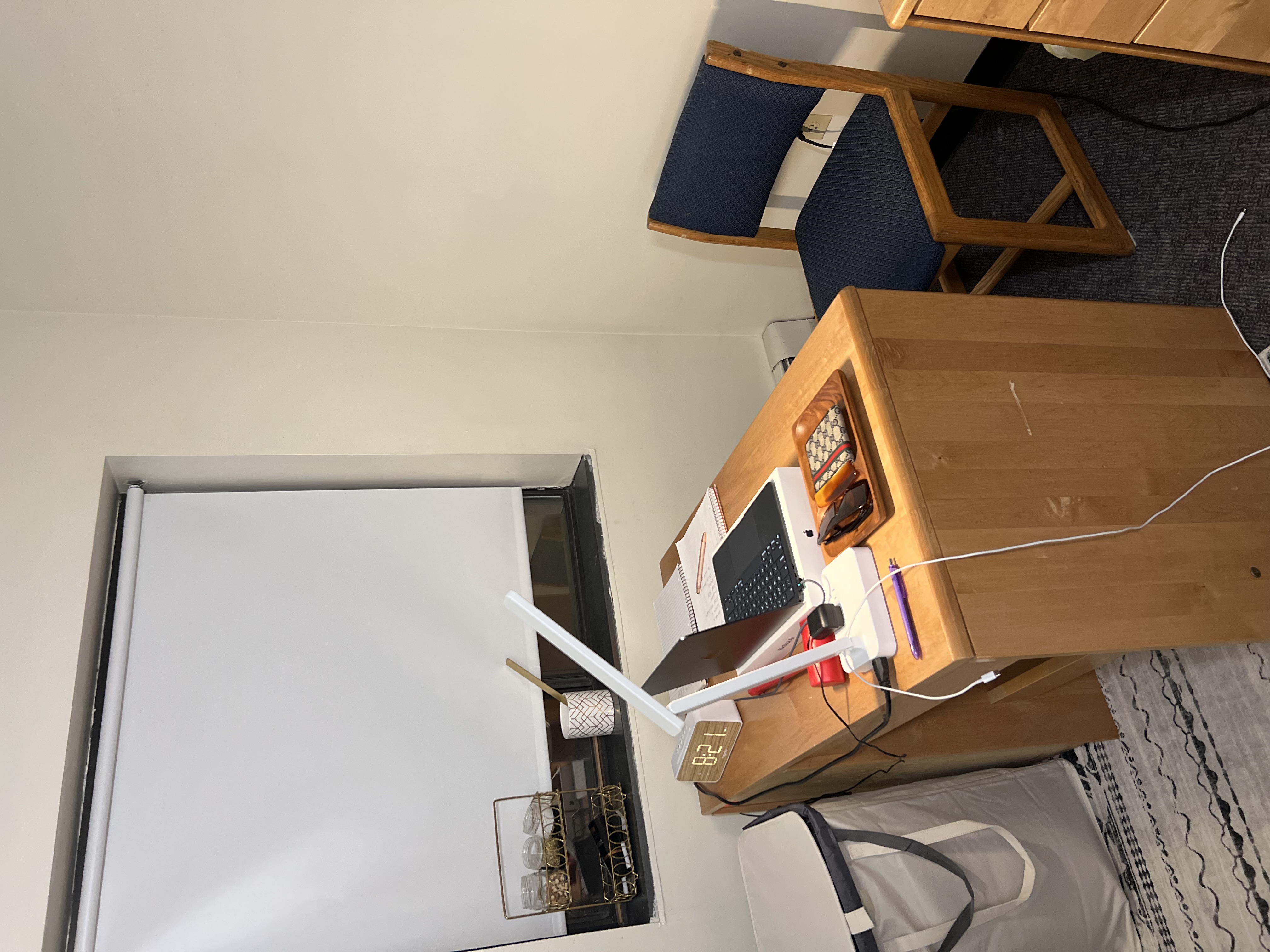 Ryan&rsquo;s first high-ticket setup, a laptop on a desk in his college dorm